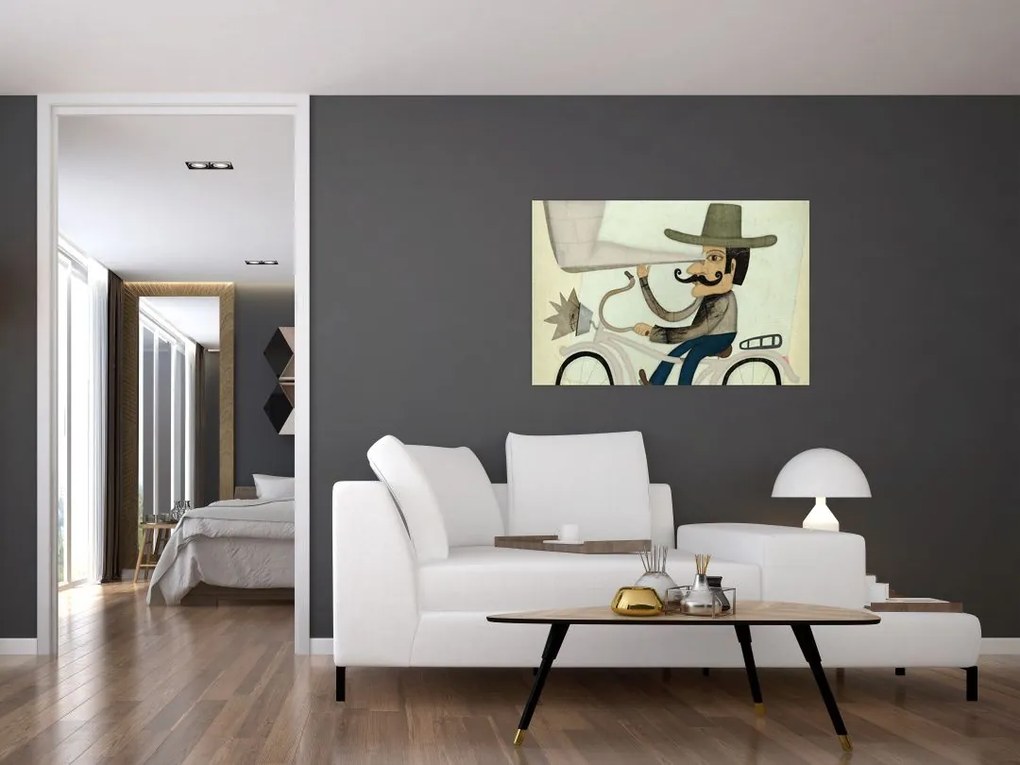 Astronóm na bicykli (90x60 cm)