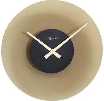 Nástenné hodiny NeXtime Float Ø40 cm hnedé