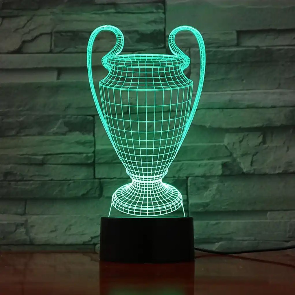 3Dmix 3DL-CRK020 – 3D LED nočná lampa - Pohár pre víťazov (Trofej) (Crack základňa)