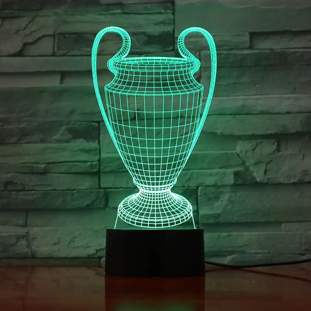 3Dmix 3DL-WD020 – 3D LED nočná lampa - Pohár pre víťazov (Trofej) (Wood)