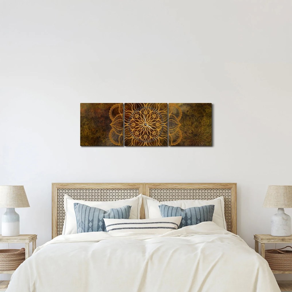 Obraz - Mandala radosti (s hodinami) (90x30 cm)