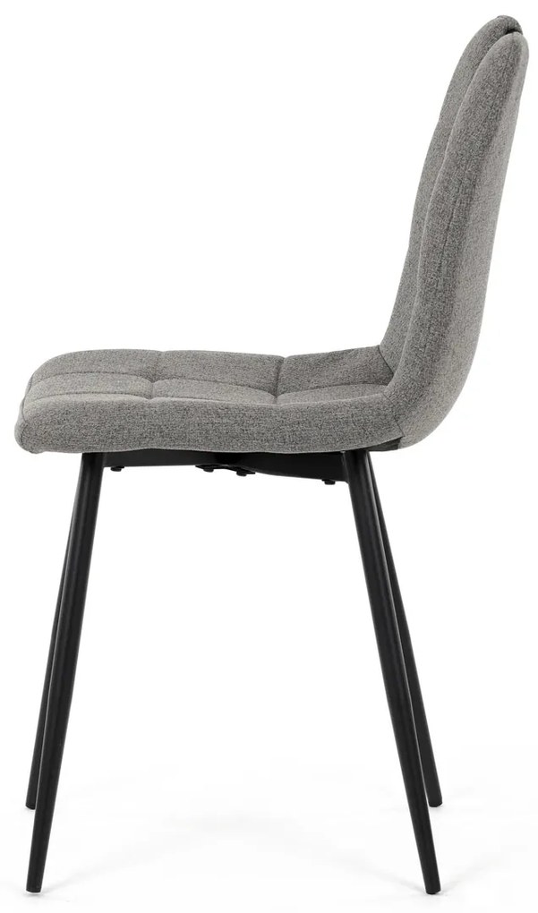 Autronic - Židle jídelní, madlo, snadno čistitelná šedá látka, černý matný lak, kovové nohy - DCL-V2017 GREY2 AKCE