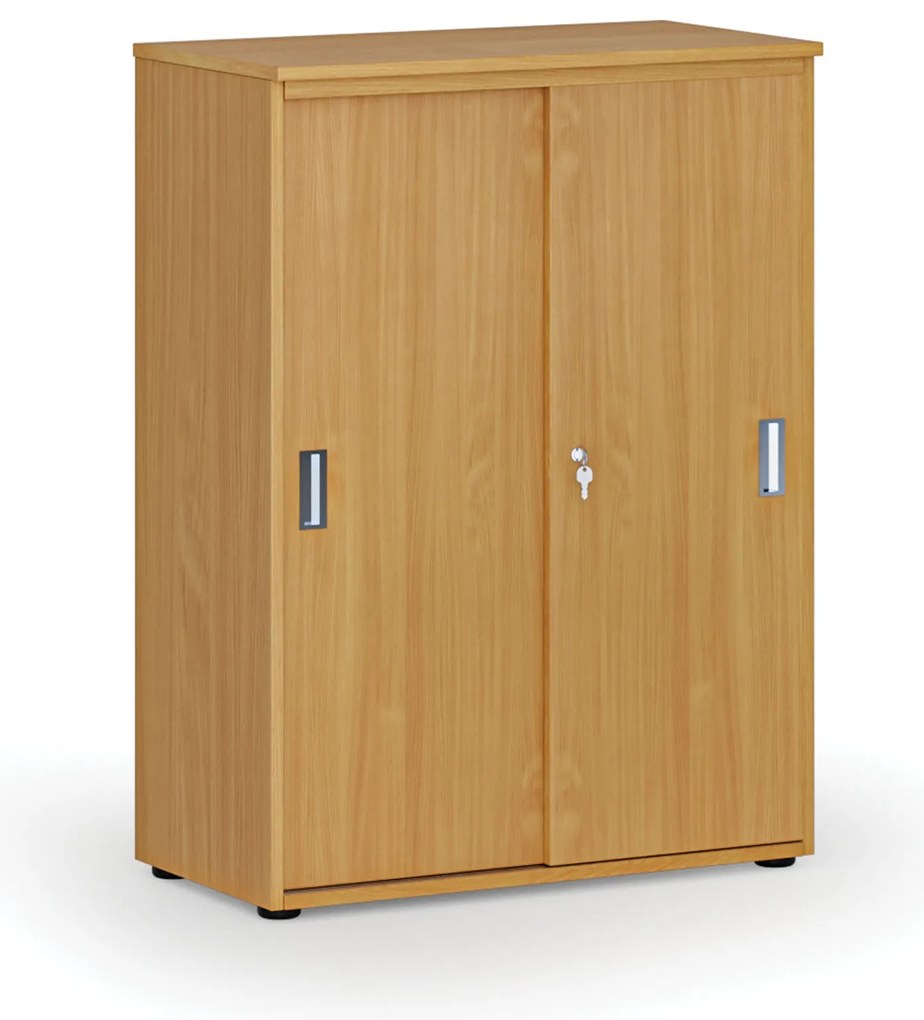 Kancelárska skriňa so zasúvacími dverami PRIMO WOOD, 800 x 420 x 1087 mm, buk