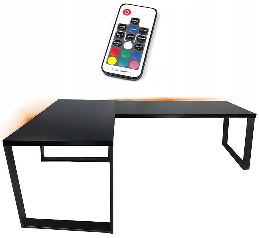 Písací Stôl Roh. Loft Top Čierna 180x120x2,8 Model 1