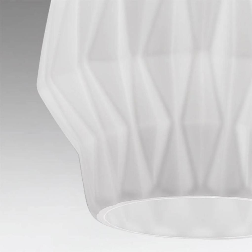 Závesná lampa Origami zo skla, biela