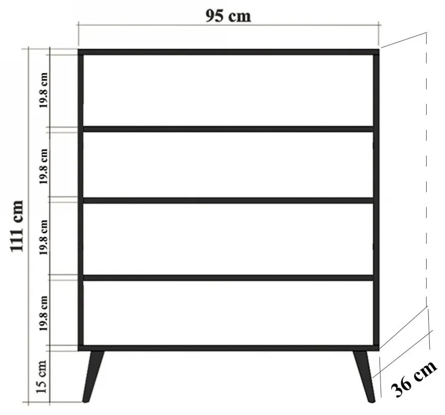 Detská komoda Cats 95 cm biela