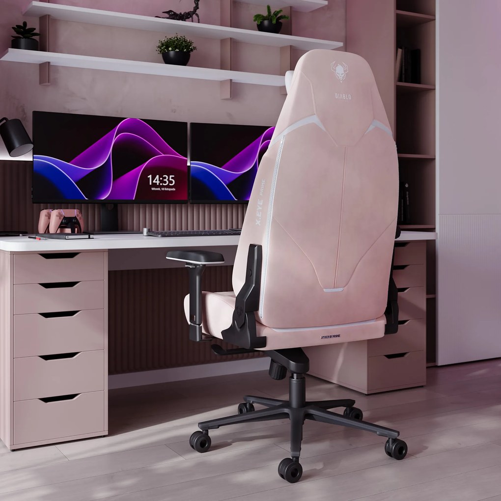 Herné kreslo Normal Size v čierno-ružovej farbe: Diablo X-Eye Prime Akira Pink