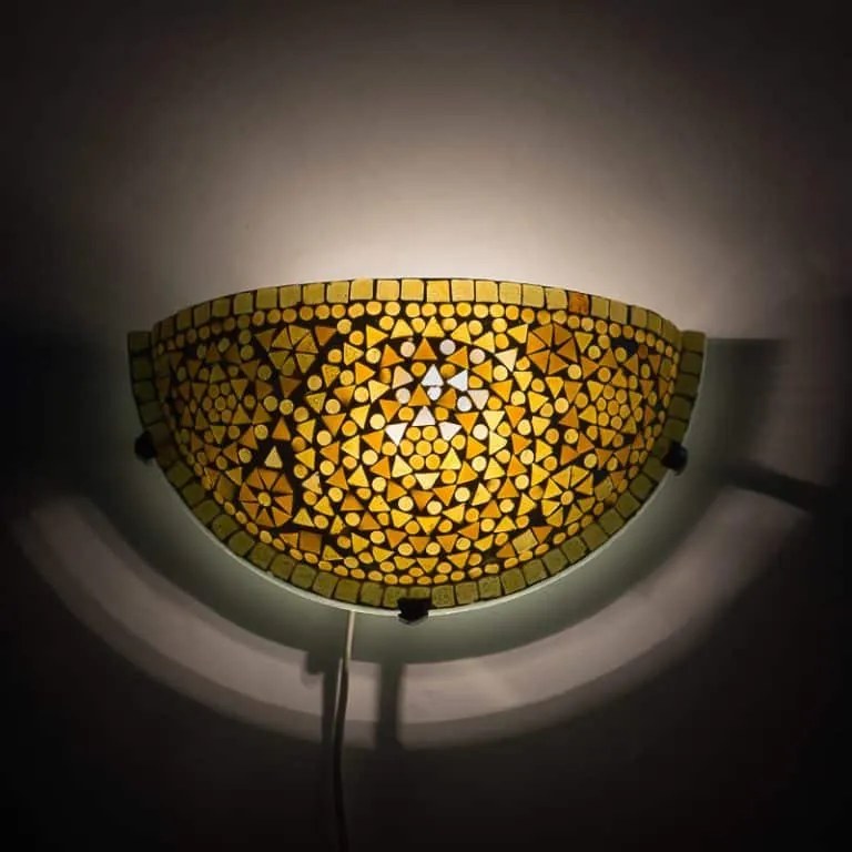 Mosaic orient lampa nástenná s vypínačom Moon AMBER 30*17
