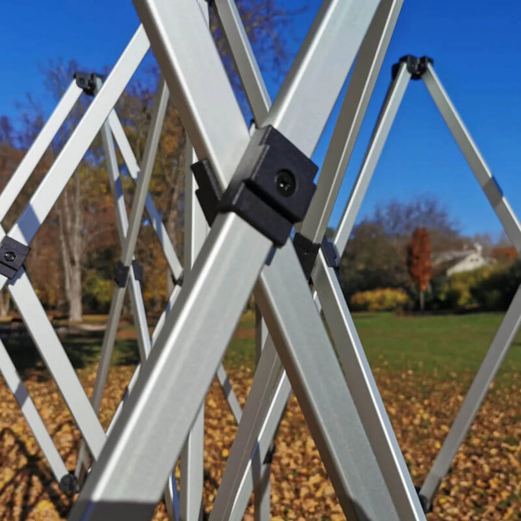 BRIMO Nožnicový stan 2×3 m hliníkový bez stien | Rýchla montáž a pevný ľahký rám - bez 3 stien - Béžová 34