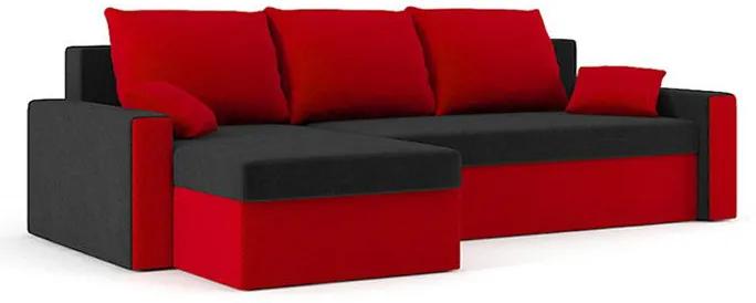 Rohová sedačka Zahara (čierna + červená). Vlastná spoľahlivá doprava až k Vám domov. 1067285