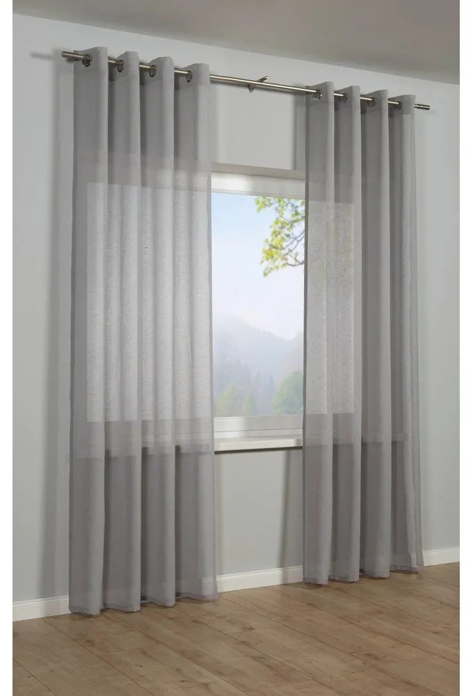 Sivý záves 140x245 cm Ľan Uni – Sehlbach