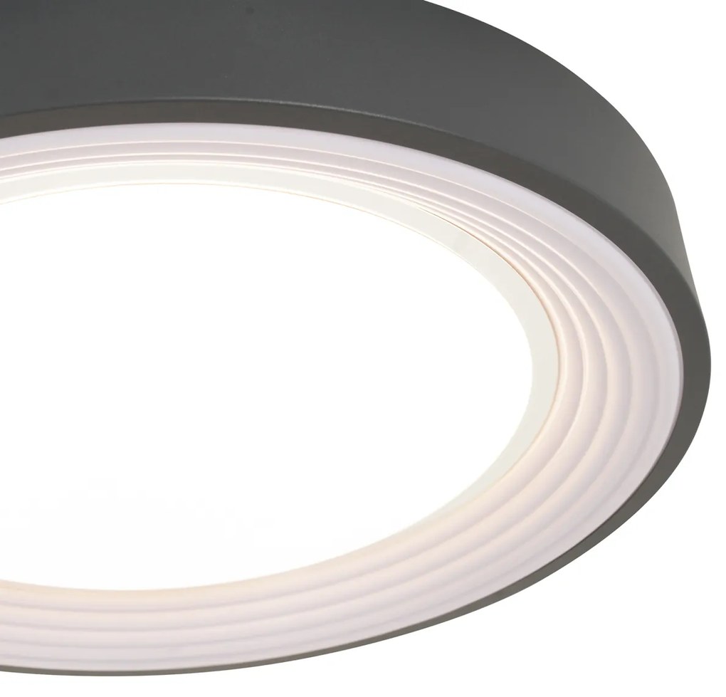 Moderné stropné svietidlo sivé s bielou farbou 38 cm vrátane LED stmievateľné RGB - Kanton