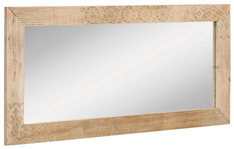 furniture-nabytek.cz - Masívne kúpeľňové zrkadlo Laos z mangového dreva, lakované, prírodné – 147×70 cm