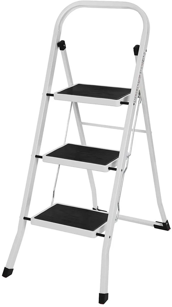 Ocelový žebřík Breen 3 příčky bílý