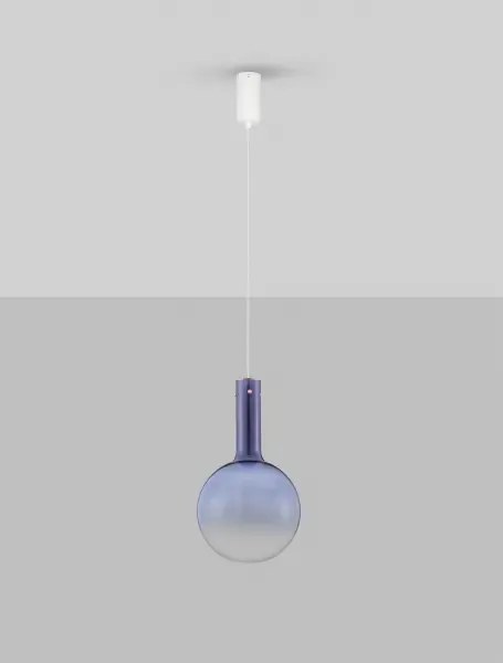 LED stmievateľný modro-zlatáý dizajnový luster Nostos
