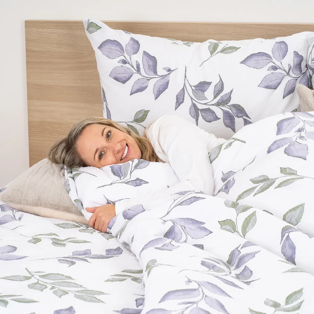 4Home Krepové obliečky Soft Leaves, 140 x 200 cm, 70 x 90 cm