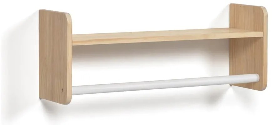 Nástenný detský vešiak z borovicového dreva v prírodnej farbe 52,5x20 cm Florentina – Kave Home