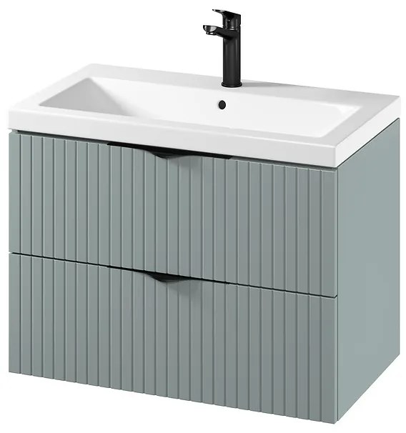 Cersanit Tirso, závesná umývadlová skrinka 794x447x572 mm + keramické umývadlo, zelená matná, S801-540