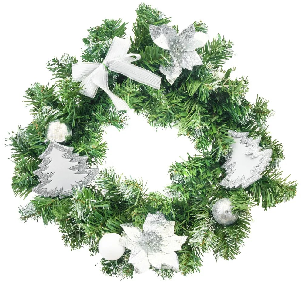Bestent Vianočný veniec 40cm Silver