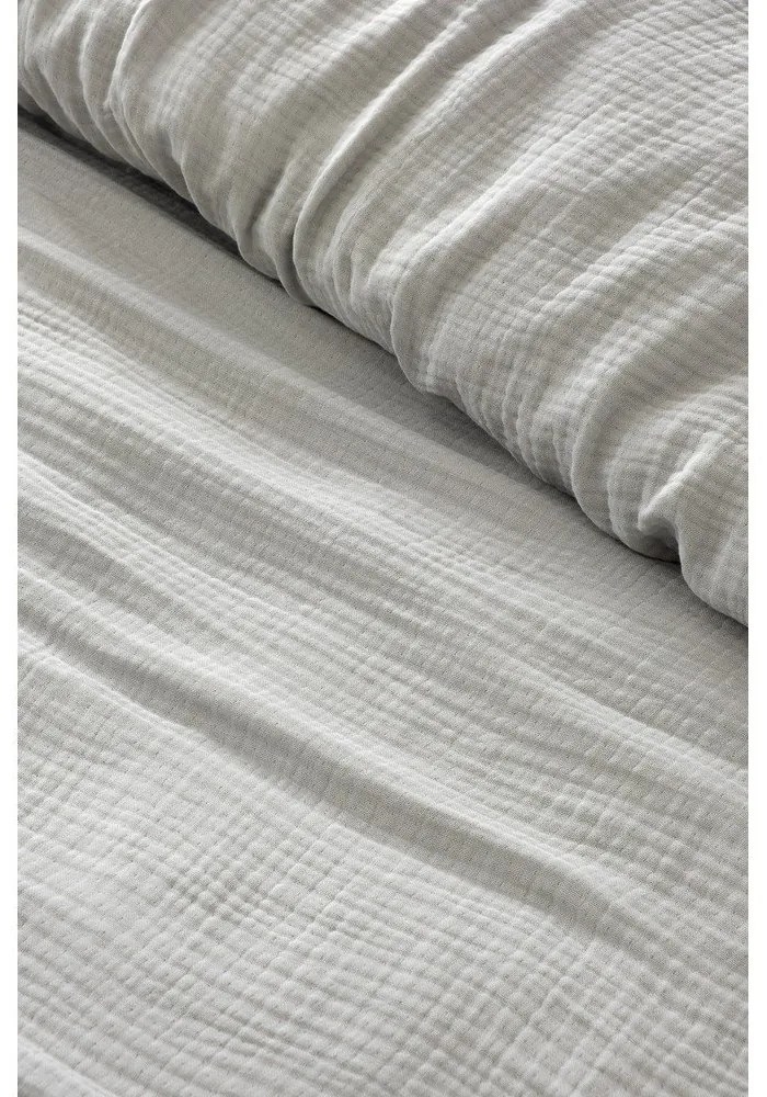 Svetlosivý mušelínový pléd 220x250 cm Muslin – Mijolnir