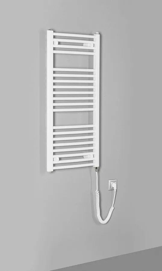 Aqualine Aqualine, ORBIT-E elektrické vykurovacie teleso, oblé, 450x960 mm, 300W, biela, ILEO94T