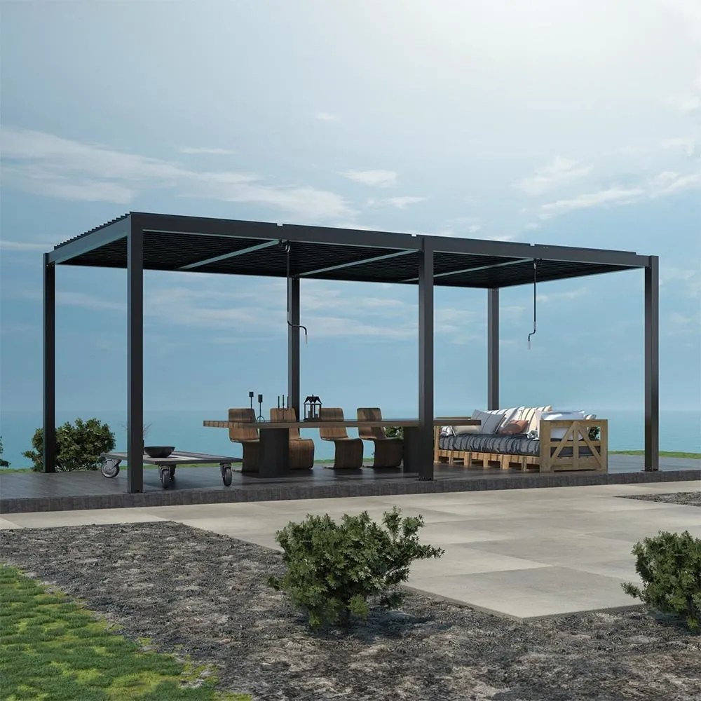 Hliníková bioklimatická pergola s lamelami 7.8 x 4 M