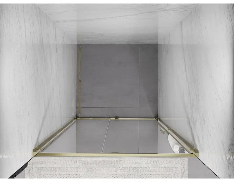 Mexen Exo, výklopné sprchové dvere 95 cm, číre sklo, zlatá, 819-095-000-50-00