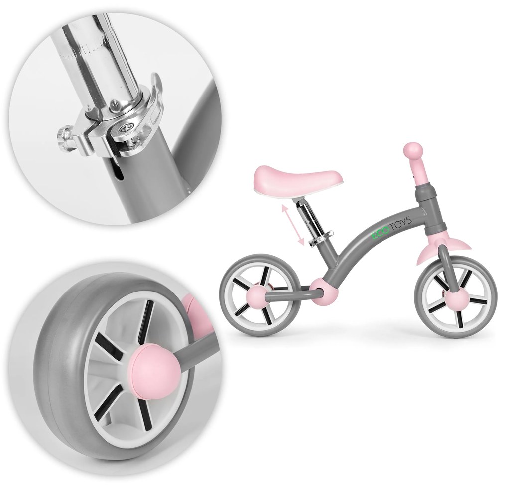 Cykloodrážadlo s kolesami EVA, sivé ECOTOYS