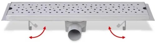 vidaXL Rovný sprchový odtok s bublinkami, 530x140 mm, nerezová oceľ-