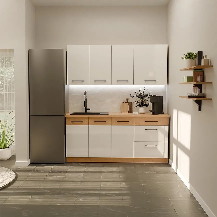 Kuchynská linka Vigo Biely Lesk 180cm bez pracovnej dosky