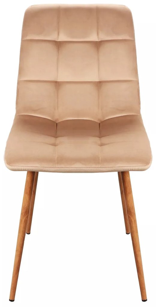 Sametová jídelní židle Mila D béžová/dub