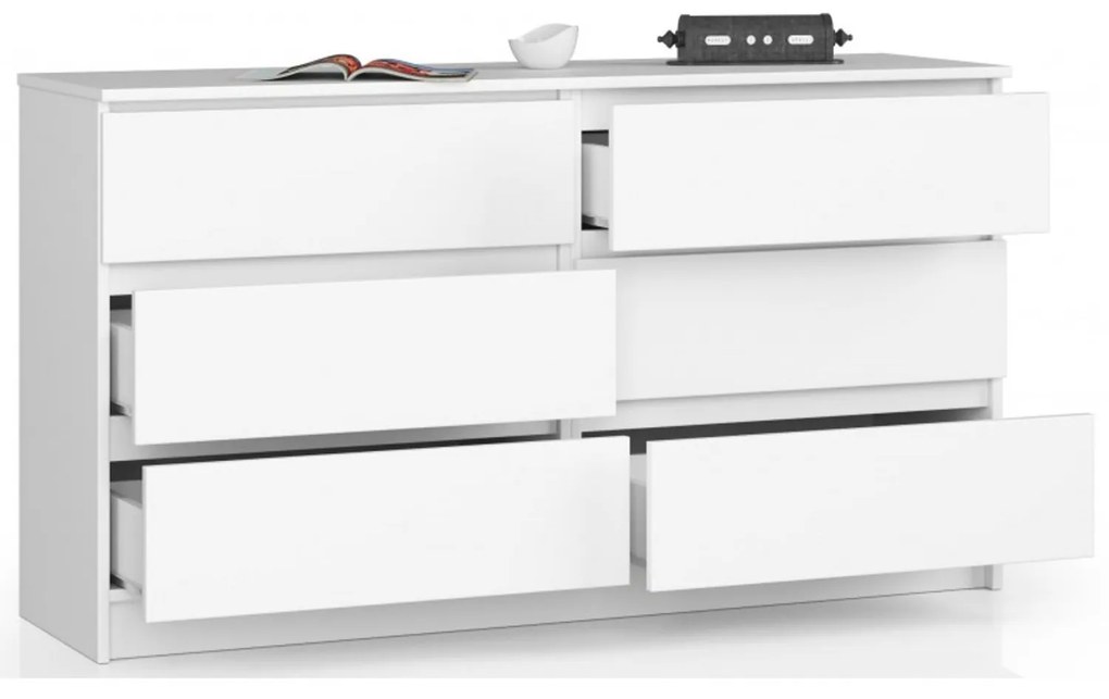 Komoda K140 6SZ biela