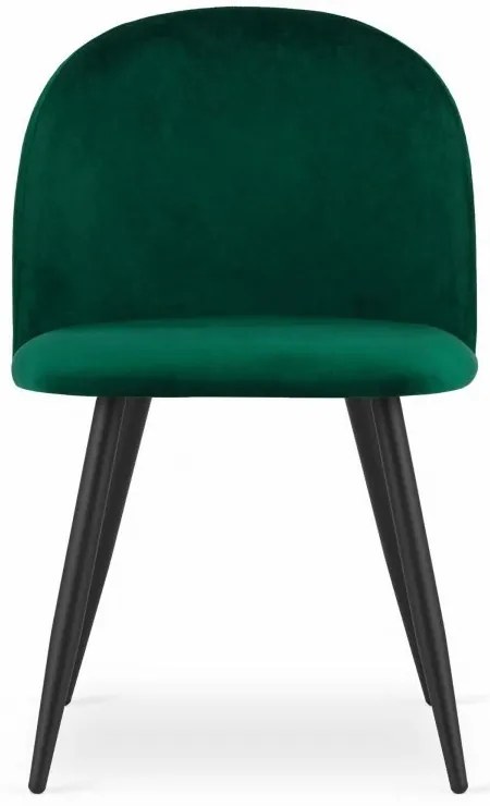 Stolička BELLO - zelený zamat / čierne nohy
