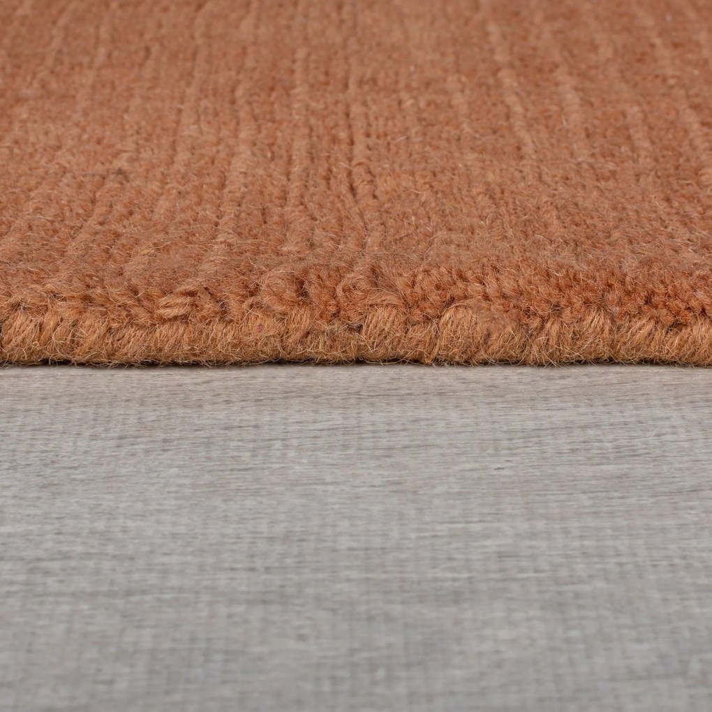 Flair Rugs koberce Kusový ručne tkaný koberec Tuscany Textured Wool Border Orange - 120x170 cm