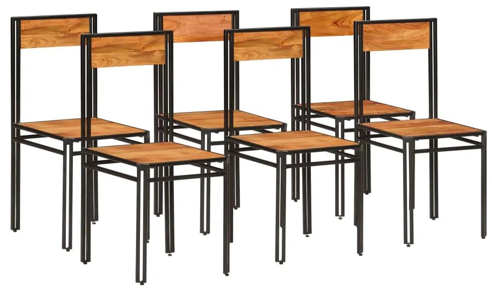vidaXL Jedálenské stoličky 6 ks masívne akáciové drevo a sheeshamový povrch