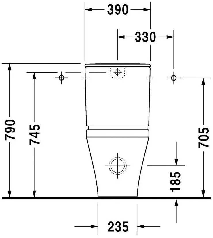 DURAVIT DuraStyle WC misa kombi s Vario odpadom, 370 mm x 400 mm x 700 mm, s povrchom WonderGliss, 21560900001