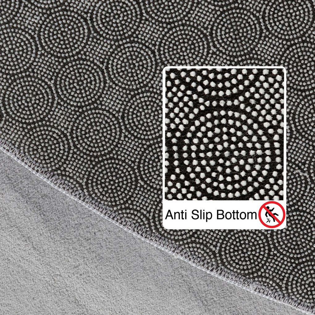 Ayyildiz, Kusový koberec Sky 5400 Silver kruh, 120x120 (priemer) kruh, šedá, obývacia izba