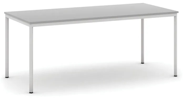 Jedálenský stôl, 1800 x 800 mm, sivá podnož, sivá