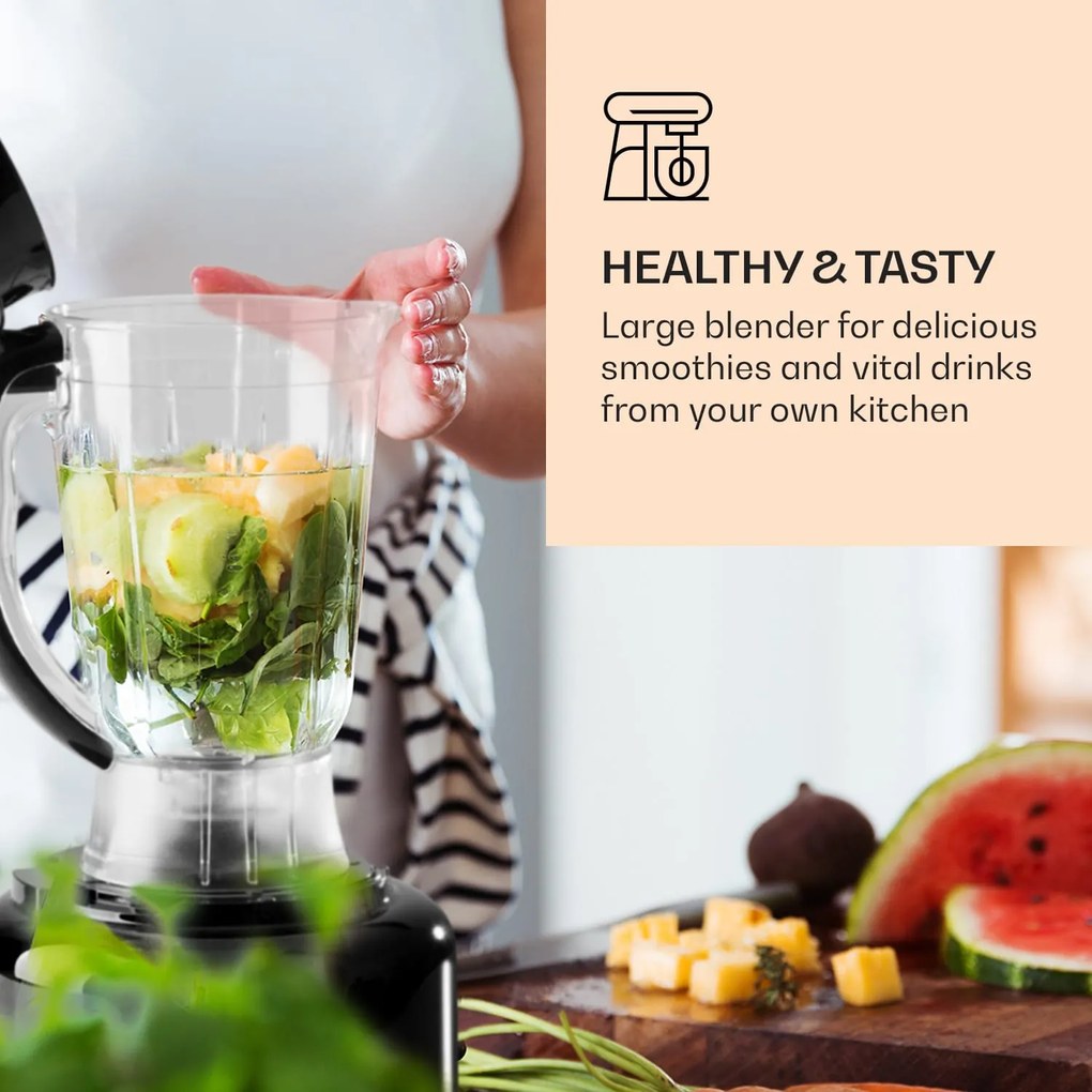 Klarstein Luca, multifunkčný mixér, 1000 W, 3 l, bezstupňové nastavenie rýchlosti, 6 režimov