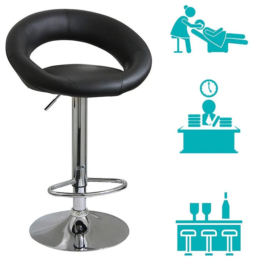 Barové stoličky, 2 ks, viac farieb- Čierne