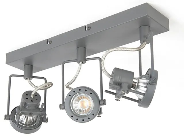 Priemyselný reflektor antracitový 3-svetelný otočný a naklápací - Suplux