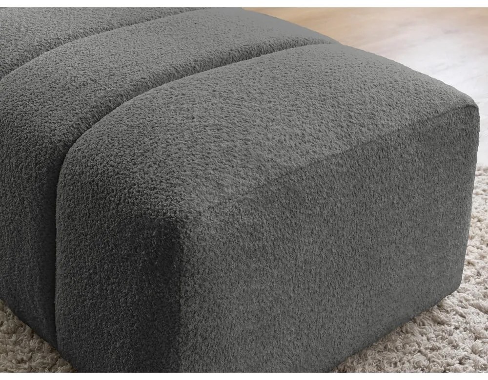 Tmavosivá podnožka z textílie buklé Annecy – Bobochic Paris