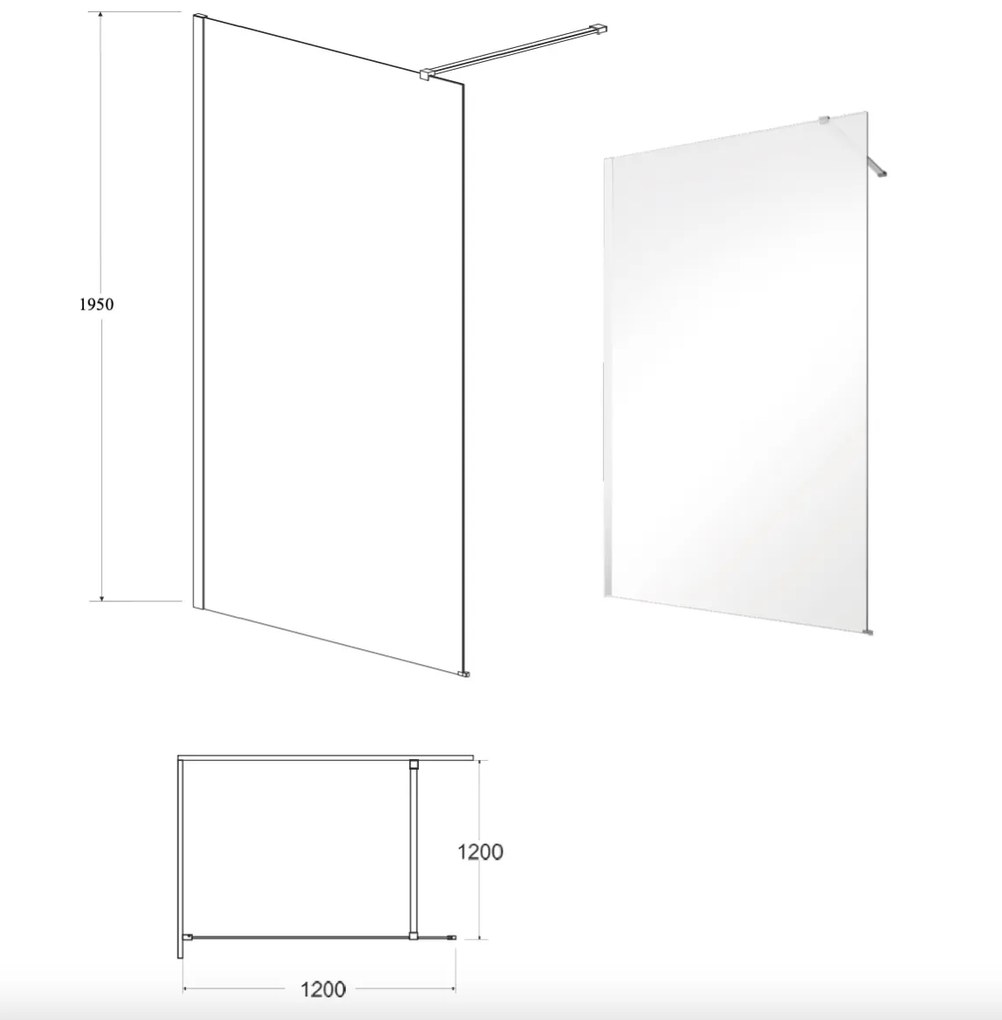 D‘Eluxe - SPRCHOVÉ ZÁSTENY - Sprchová zástena WALKER WH18C -120xcm sprchové zásteny Walk In číre 6 chróm univerzálna - ľavá/pravá 120cm 90 195 90x195