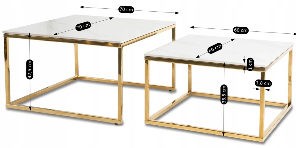 PROXIMA.store - Set konferenčných stolíkov TENOR FARBA: biela