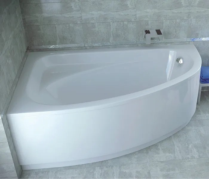 Besco Akrylátová asymetrická vaňa Cornea 140x80 (150x100) BESCO-Rozmery: 140x80, BESCO-Farba: Biela, BESCO-Orientácia: Pravá