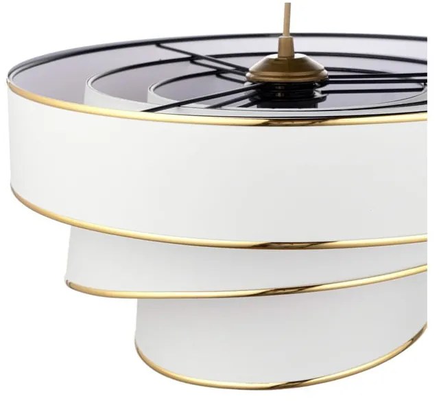 Závesné svietidlo v bielo-zlatej farbe s textilným tienidlom ø 40 cm Couper – Opviq lights