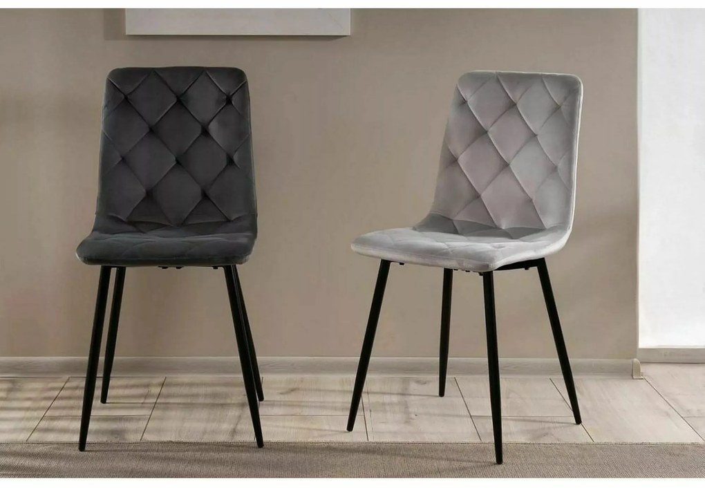 Sametová jídelní židle Jerry černá