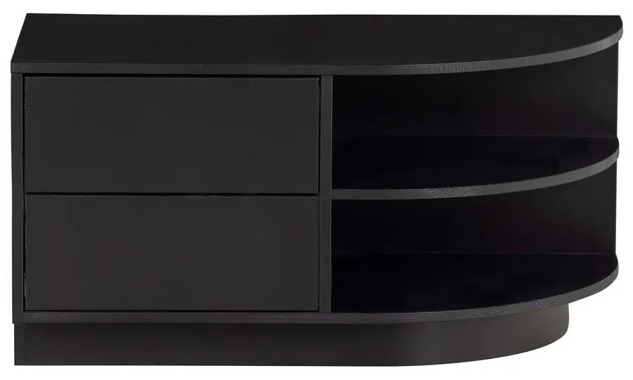Čierny modulárny TV stolík z borovicového dreva 256x40 cm Finca – WOOOD