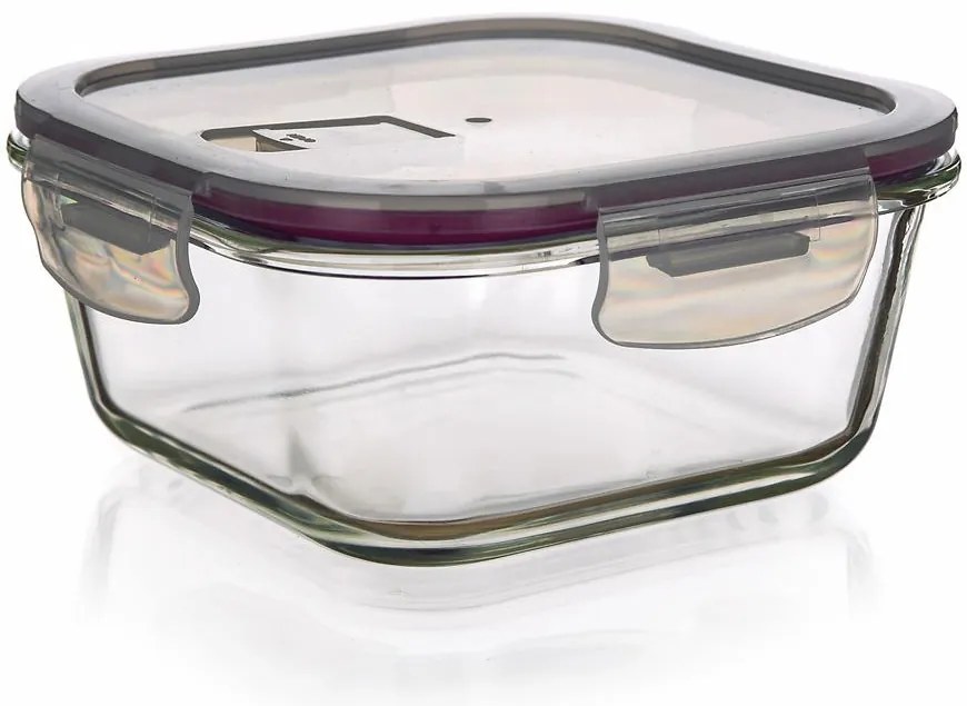 Dóza Sklenená s vekom Lora 950 ml bordová