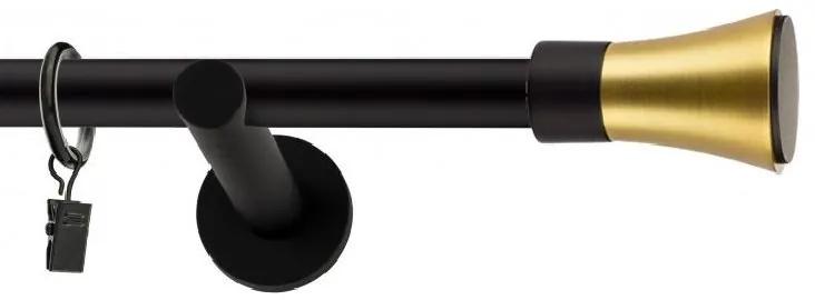 Dekorstudio Garniža jednoradová VASE zlatá MIX čierna-matná 19mm Dĺžka: 460cm, Typ príslušenstva: Krúžky tiché so štipcami
